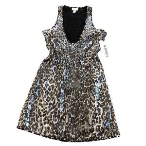 Rodarte for Target Silver‎ Sequin Scoop Neck Sleeveless Mini Dress, Size XS NEW